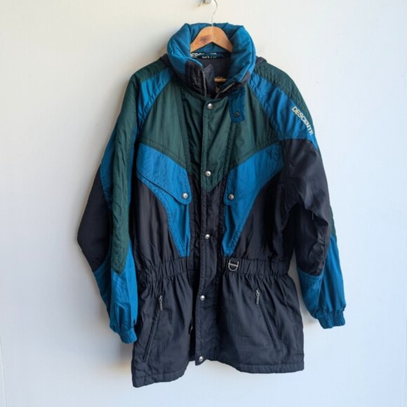 Vintage Descente 90's Retro Men's Blue Green & Black Ski & Snowboard Jac… - Picture 7 of 10